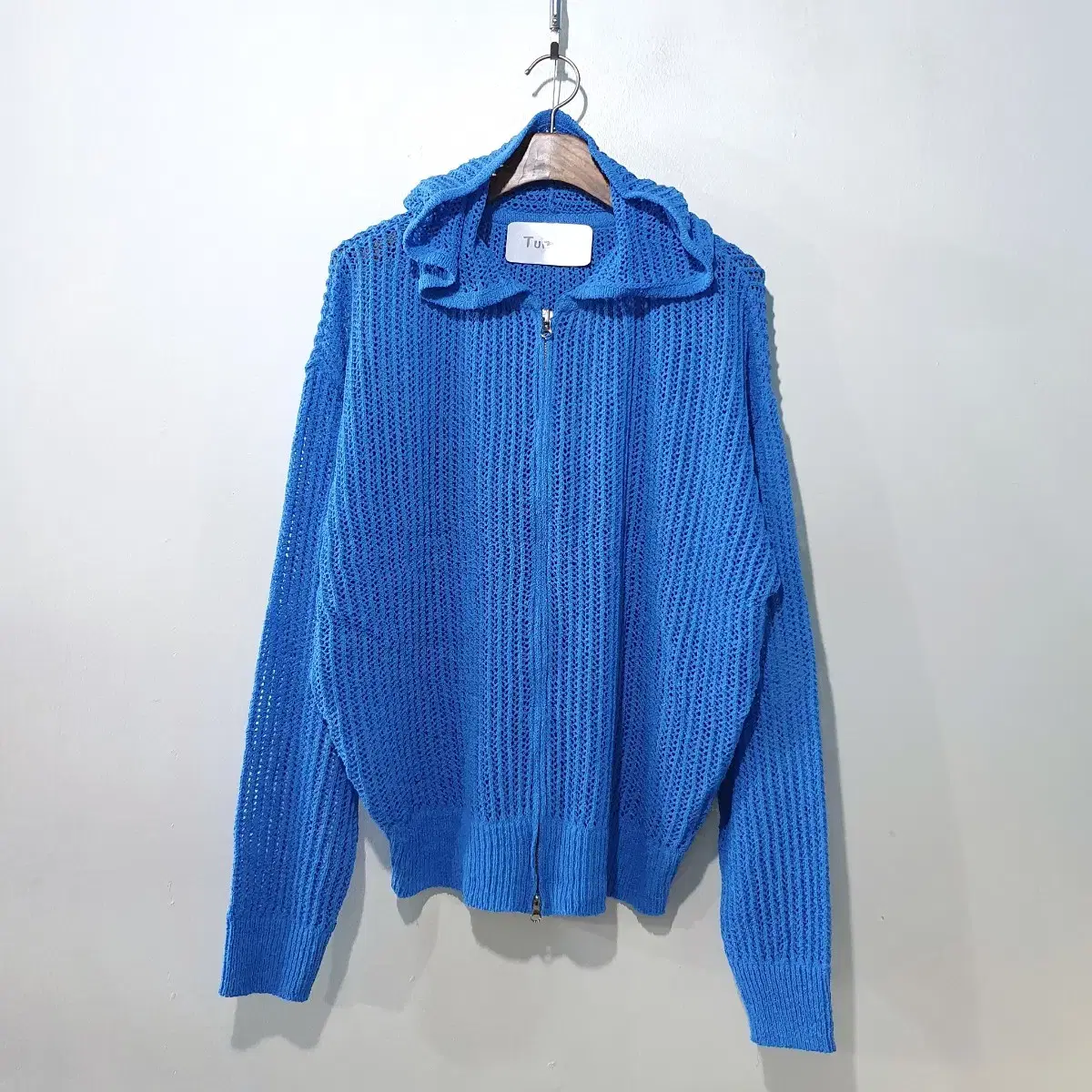 SSewing) Punching Hooded Knit Zip-up 6color