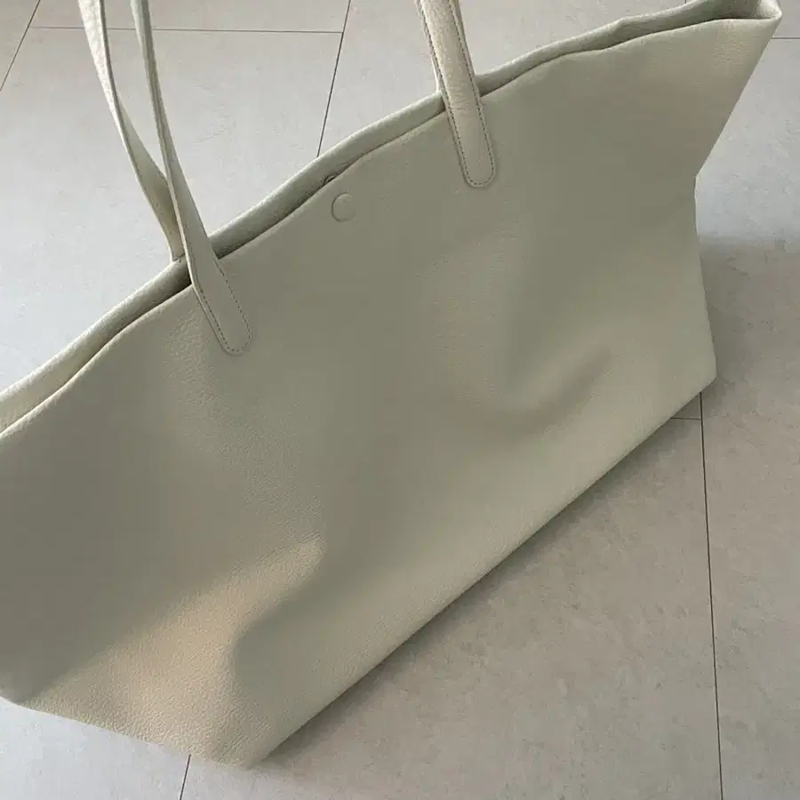 monoha 모노하 Handle leather tote bag white