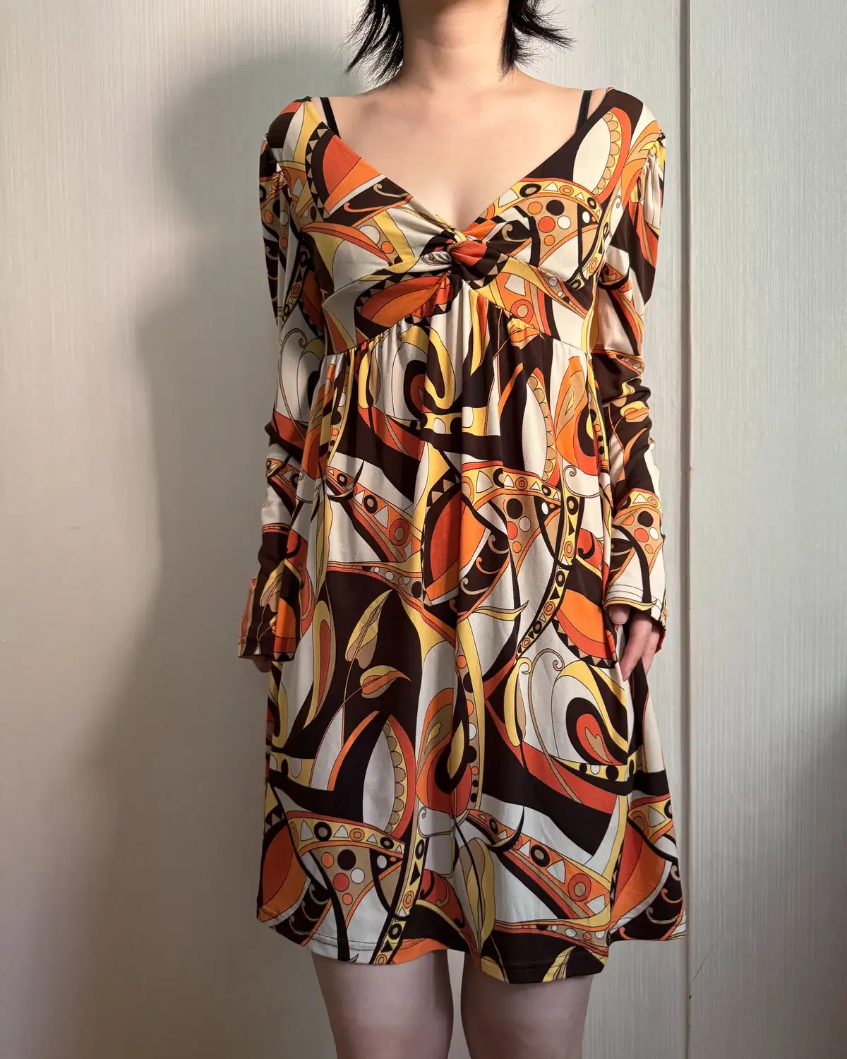 Oriental pattern onepiece