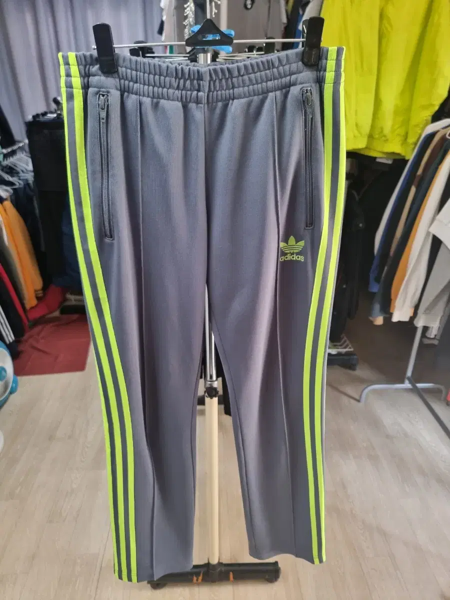 [90] Adidas Pants Europa Track Pants Gray/Fluorescent