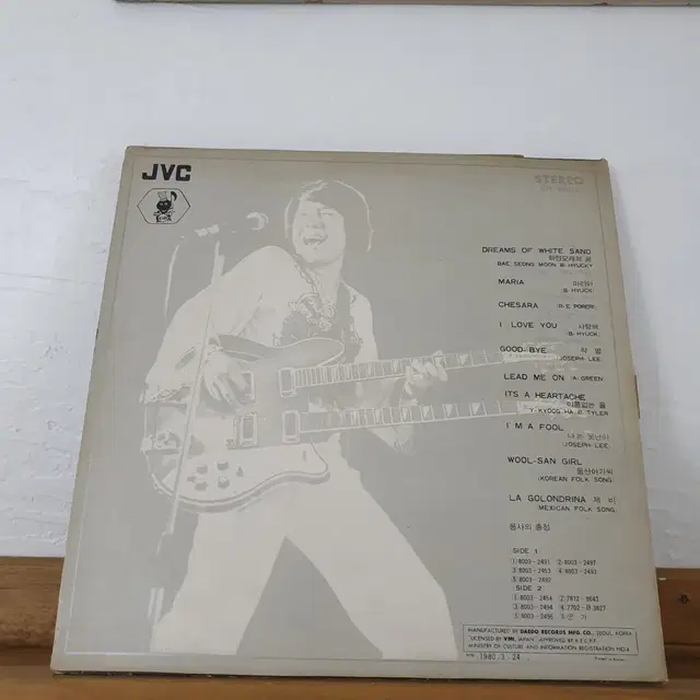 조용필 카네기공연 LP  1980대도초반  하얀모래의꿈