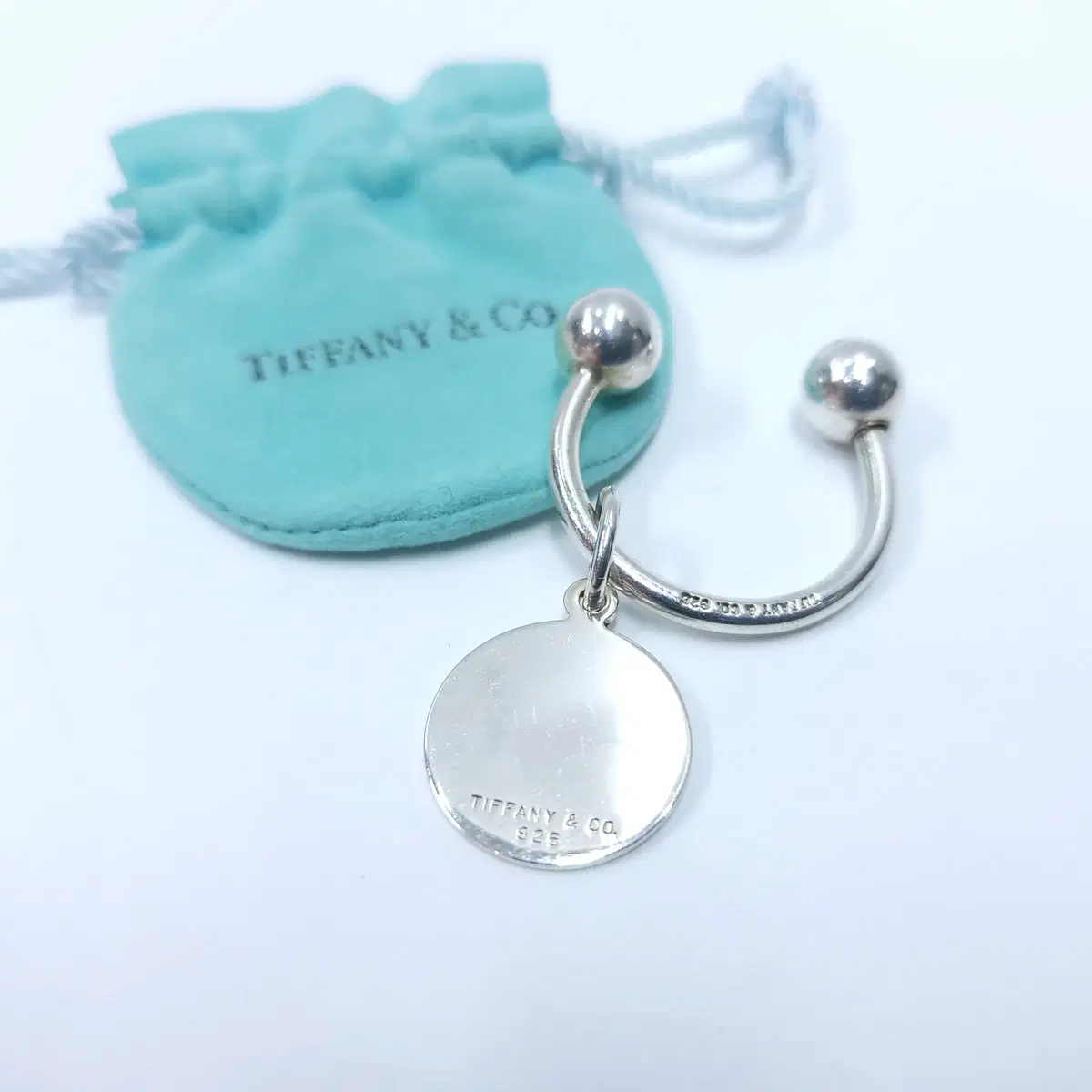 TIFFANY&CO 티파니앤코 라운드태그 스털링실버 키링 키홀더 A949