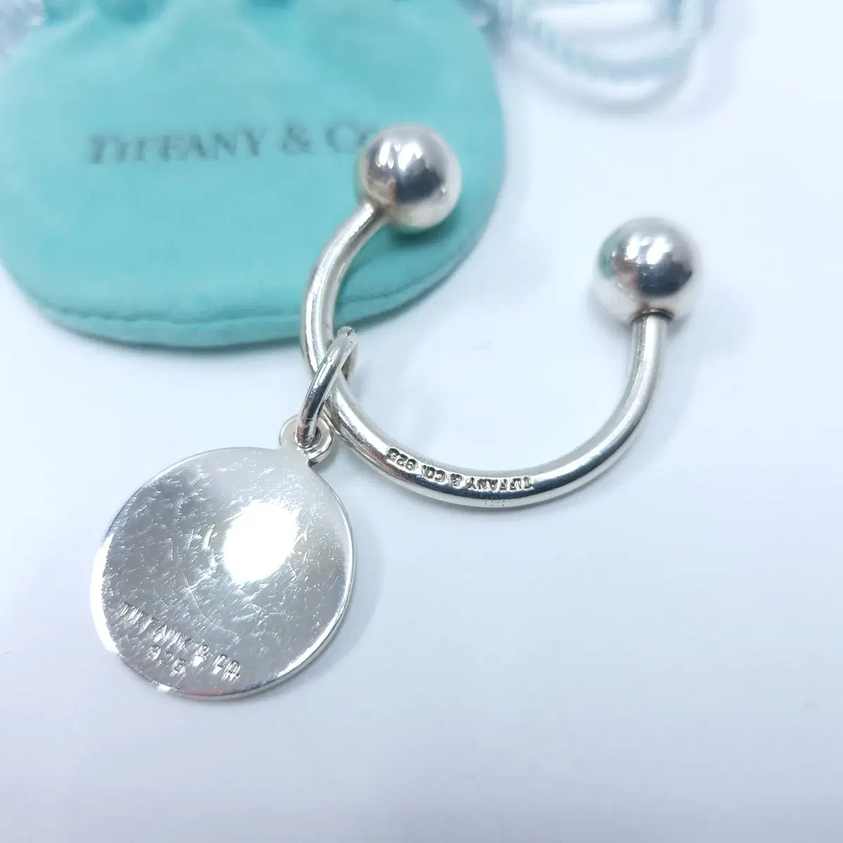 TIFFANY&CO 티파니앤코 라운드태그 스털링실버 키링 키홀더 A949