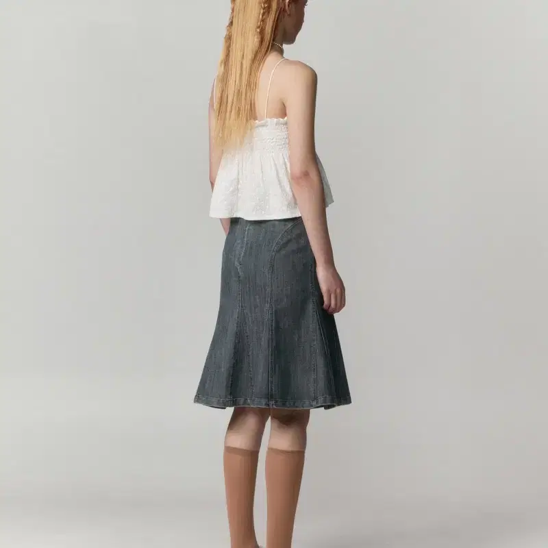 버뮬라 burmula denim gored flare skirt