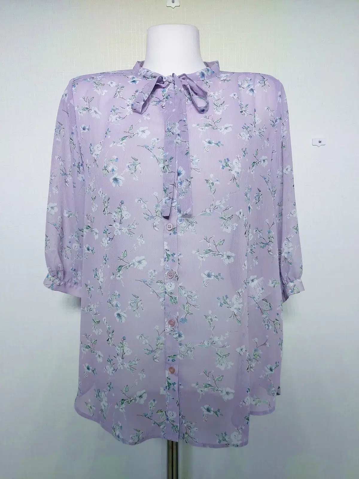 Loem Women's Blouse Floral Lavender Flower 66 77 88 Chiffon