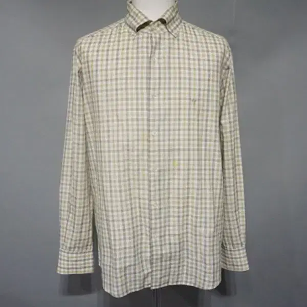 M9132 - Men's size 105 green check long sleeve shirt