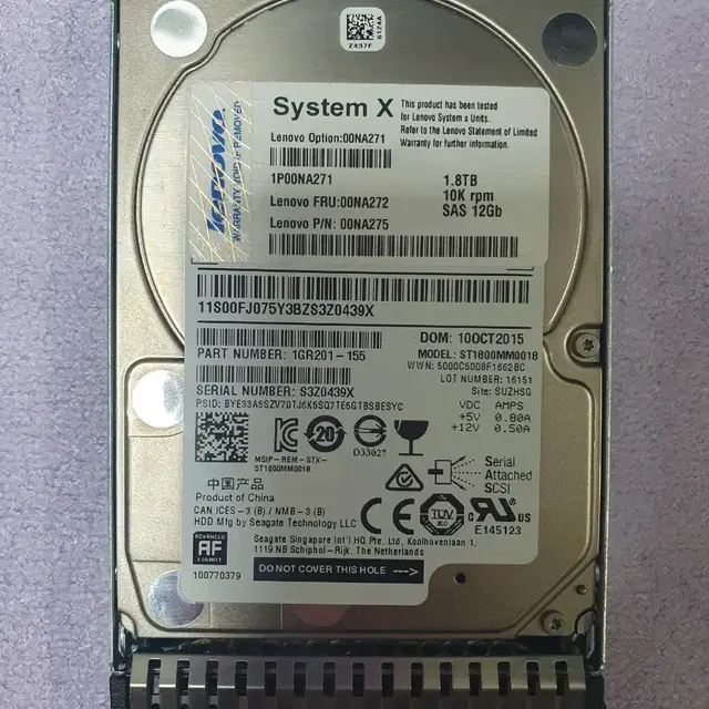 Lenovo SAS HDD 2.5인치 1.8TB 10k rpm