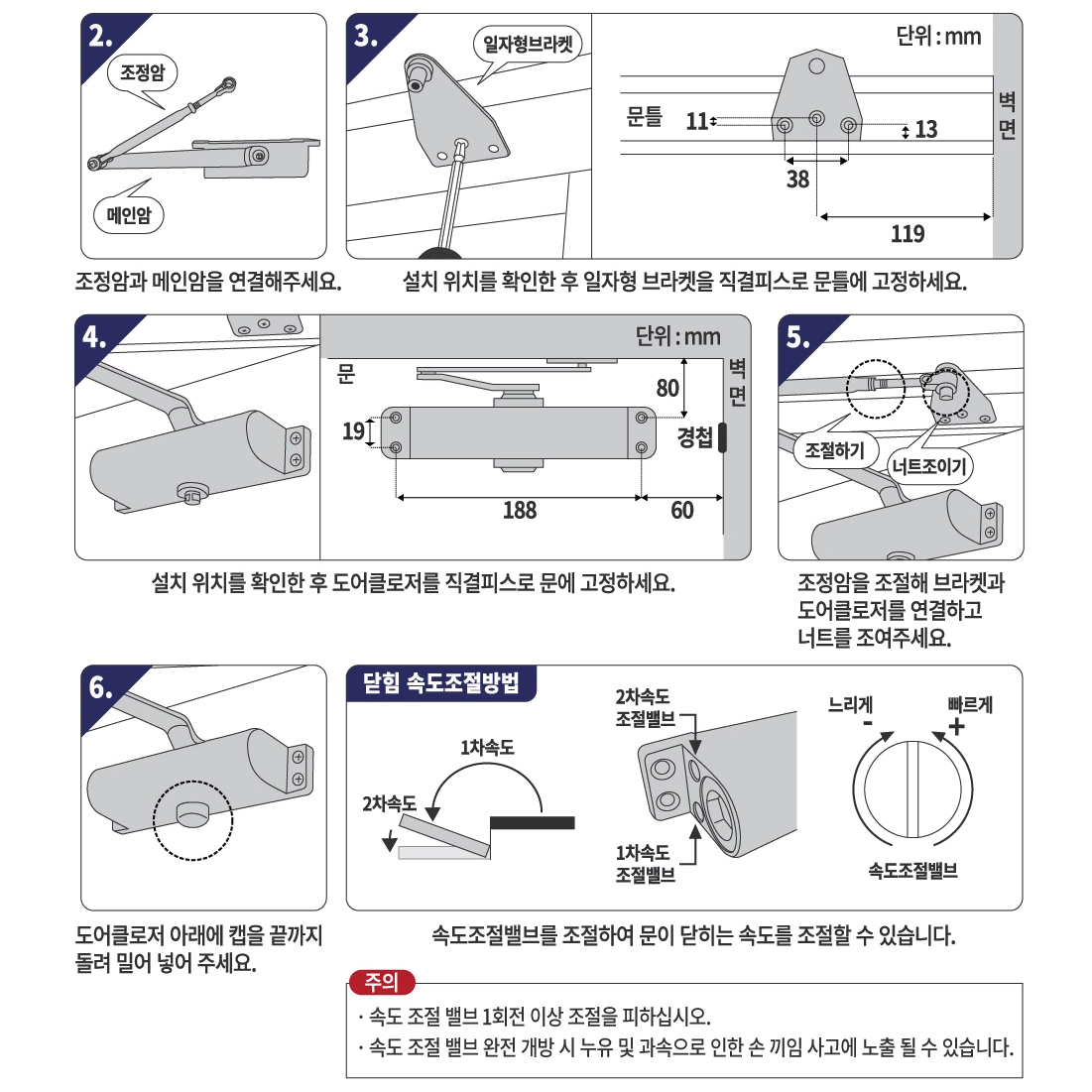 [무배] 현관문 킹 도어 스토퍼 클로져 / 방화문 클로저 슬라이스락