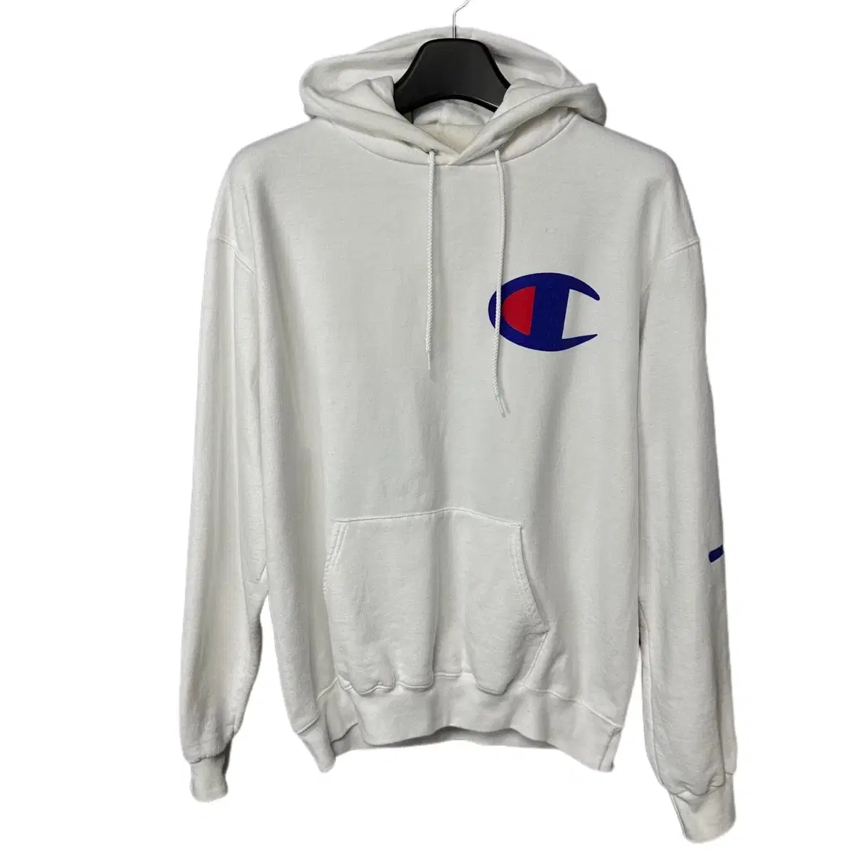 L Champion Big Logo White Hooded T-Shirt