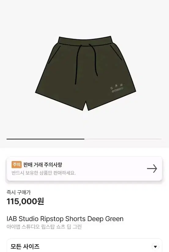 아이앱 신상 반바지 Ripstop Shorts Deep Green