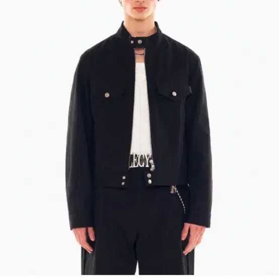 레씨토 BIKER COTTON JACKET_[BLACK]