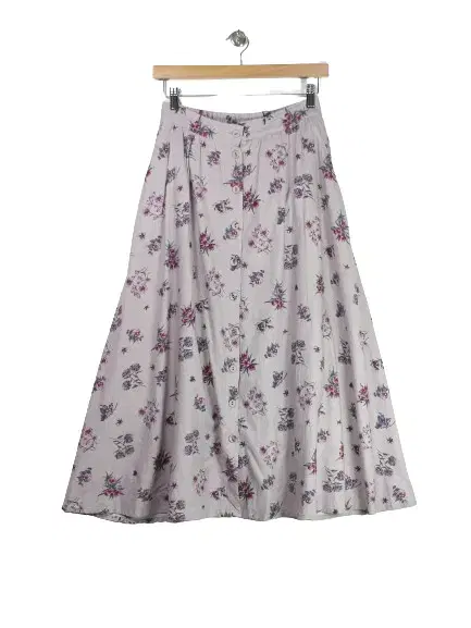 Samansa Mos2 linen-blend long skirt [24051408].