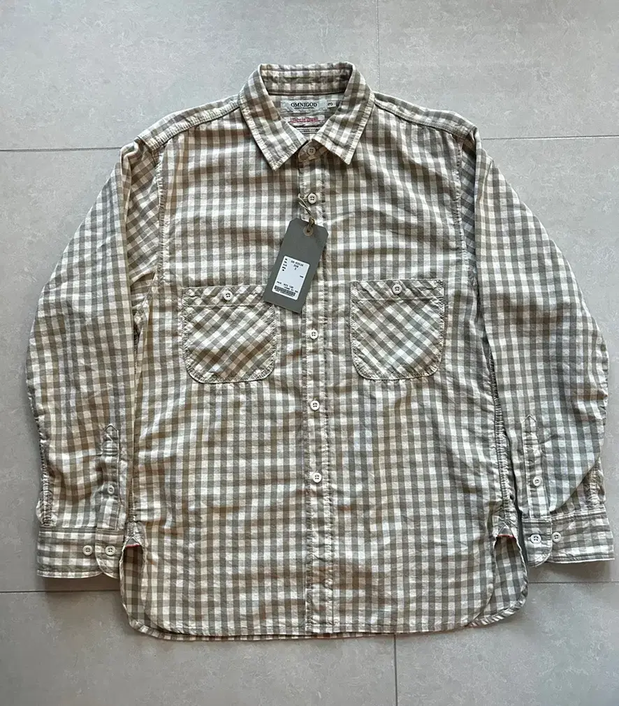 옴니갓 Omnigod Work Shirt III Beige Gingham