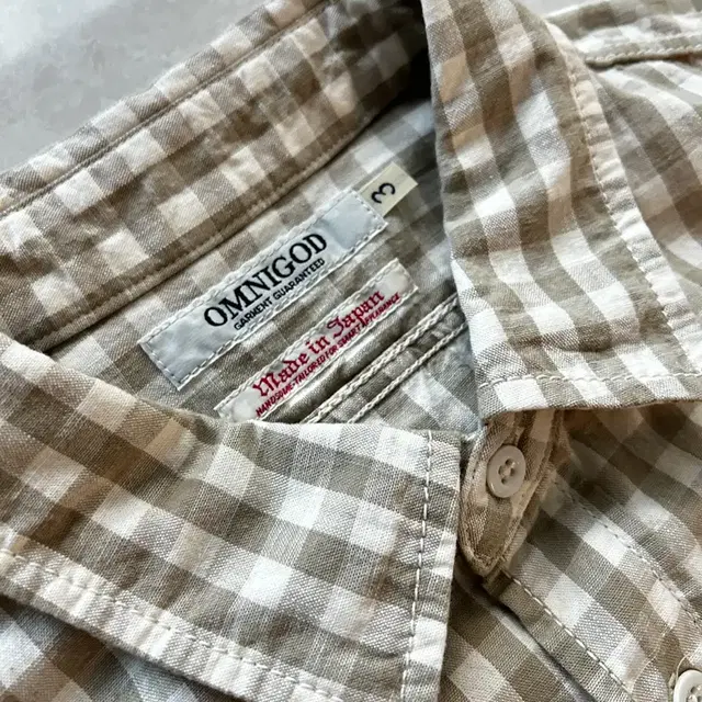 옴니갓 Omnigod Work Shirt III Beige Gingham