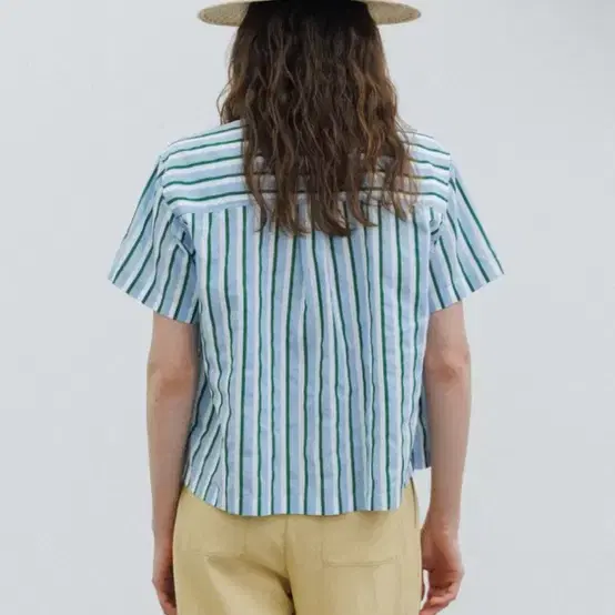 시엔느 Harris Stripe Shirt_Blue