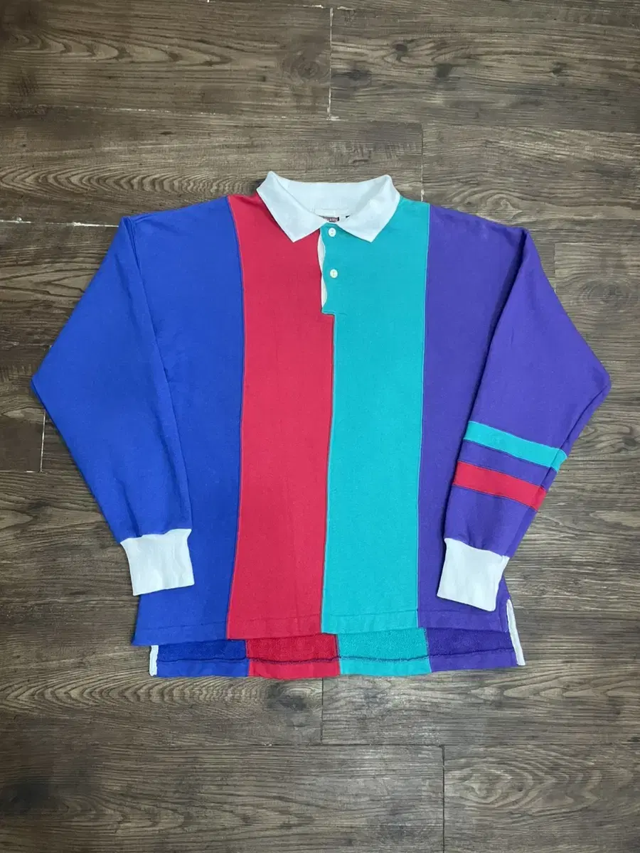 Chaps Ralph Lauren Colorblock Rugby Tee Polo Shirt