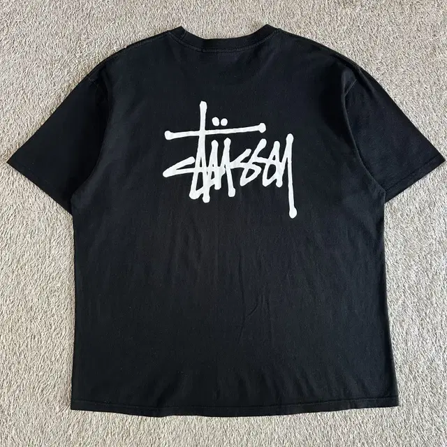 [XL] 스투시 STUSSY 베이직 로고 반팔 티셔츠 블랙