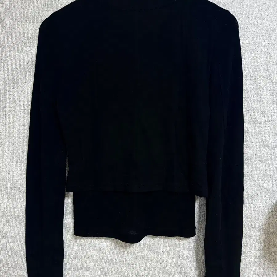 마뗑킴 LAYERED SNAP CARDIGAN IN BLACK