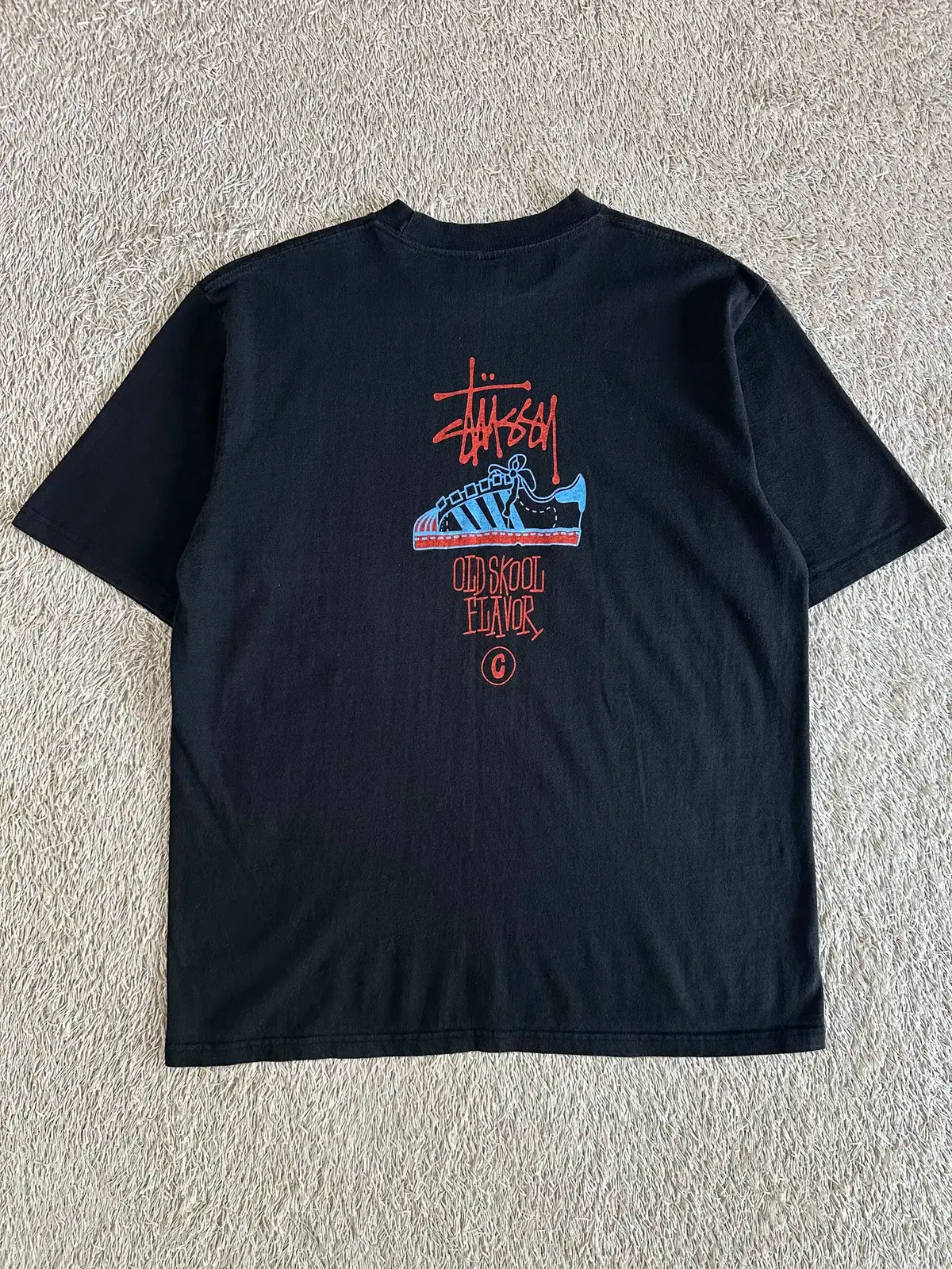 old stussy OLD SKOOL FLAVOR Tシャツ黒タグ90s