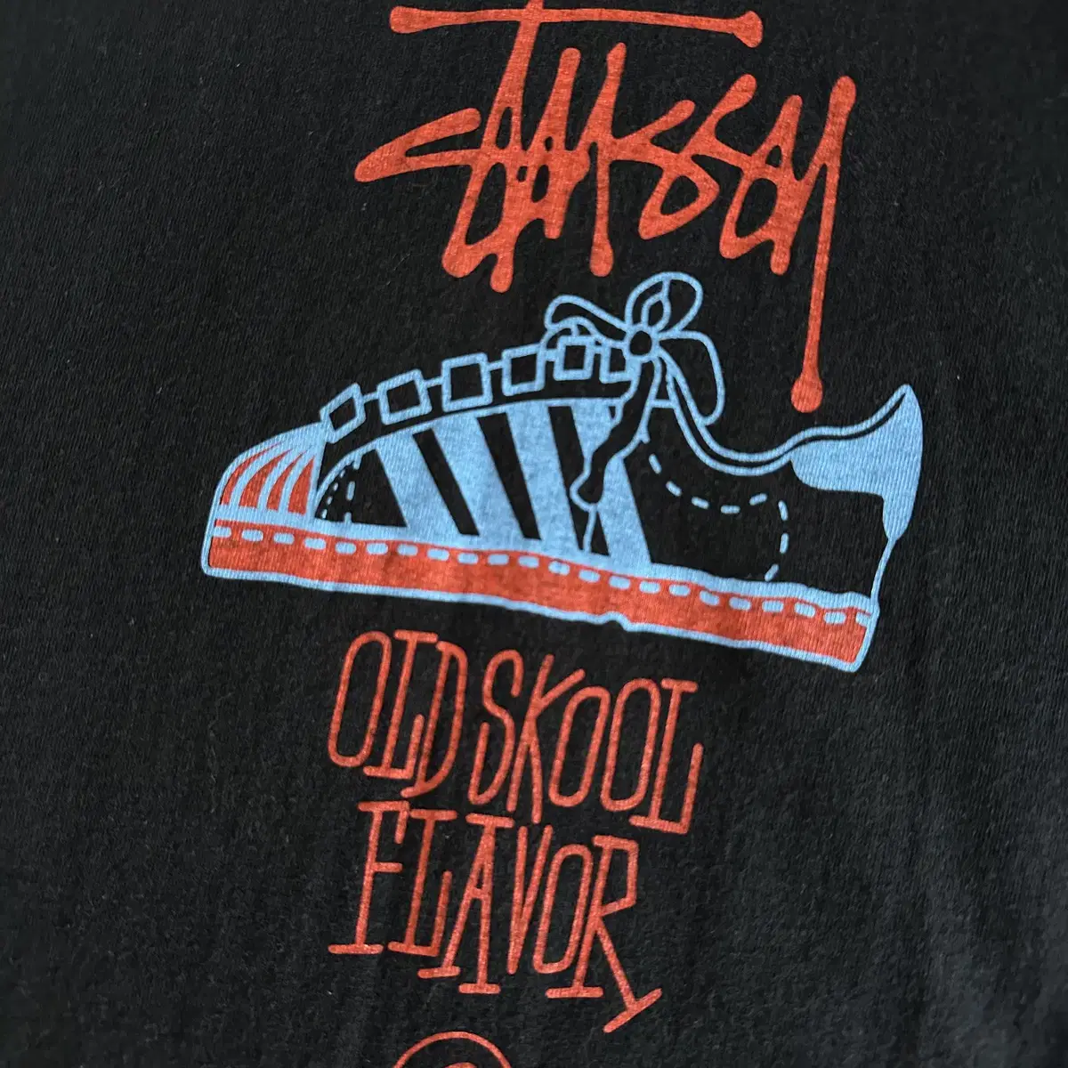 [L] 90's 스투시 STUSSY OLD SKOOL FLAVOR 반팔