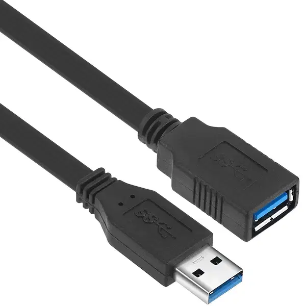 USB 3.0 A에서 A까지 연장케이블, 플랫형, 블랙, 0.3m