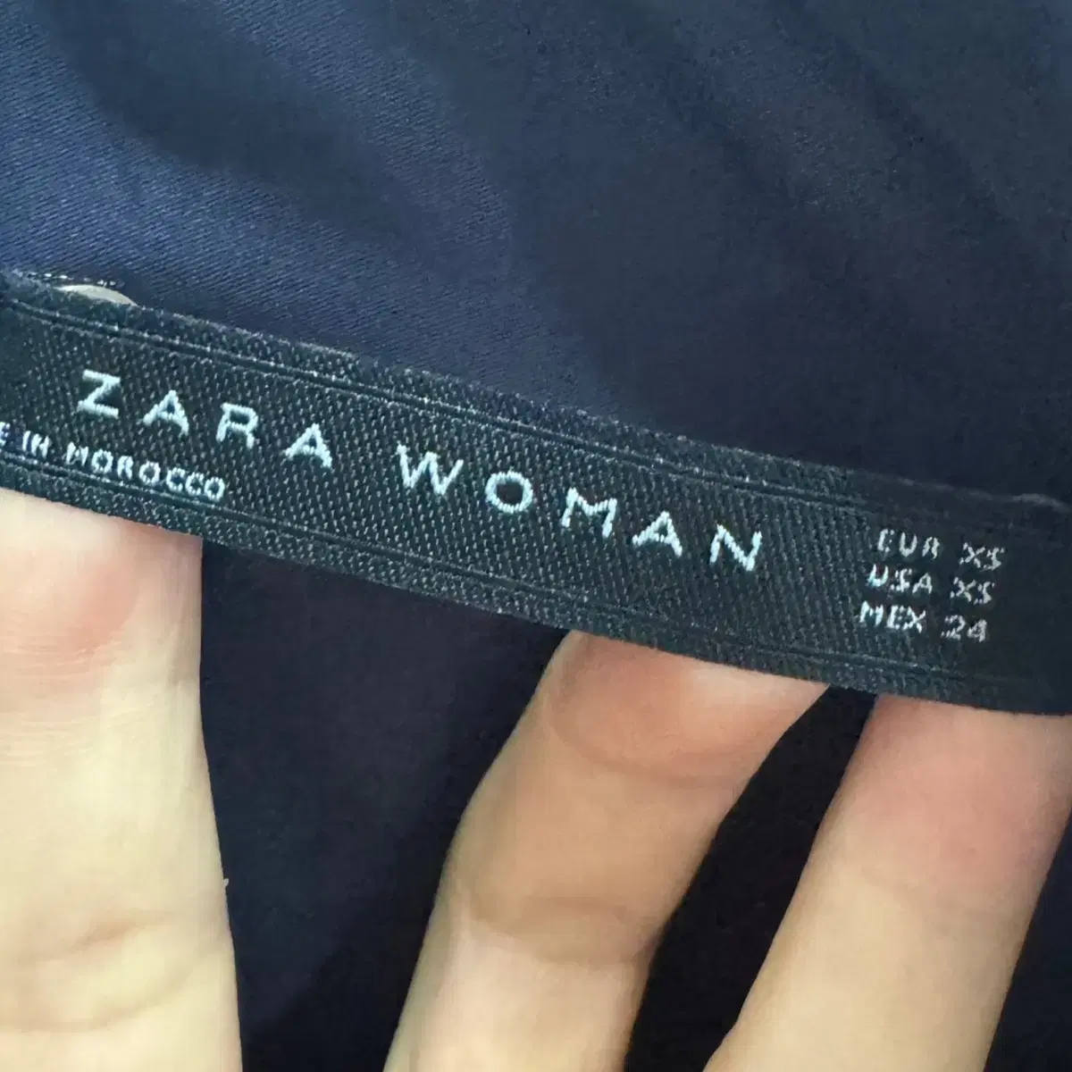 ZARA 자라 레이스업 블라우스 (XS size / NAVY)