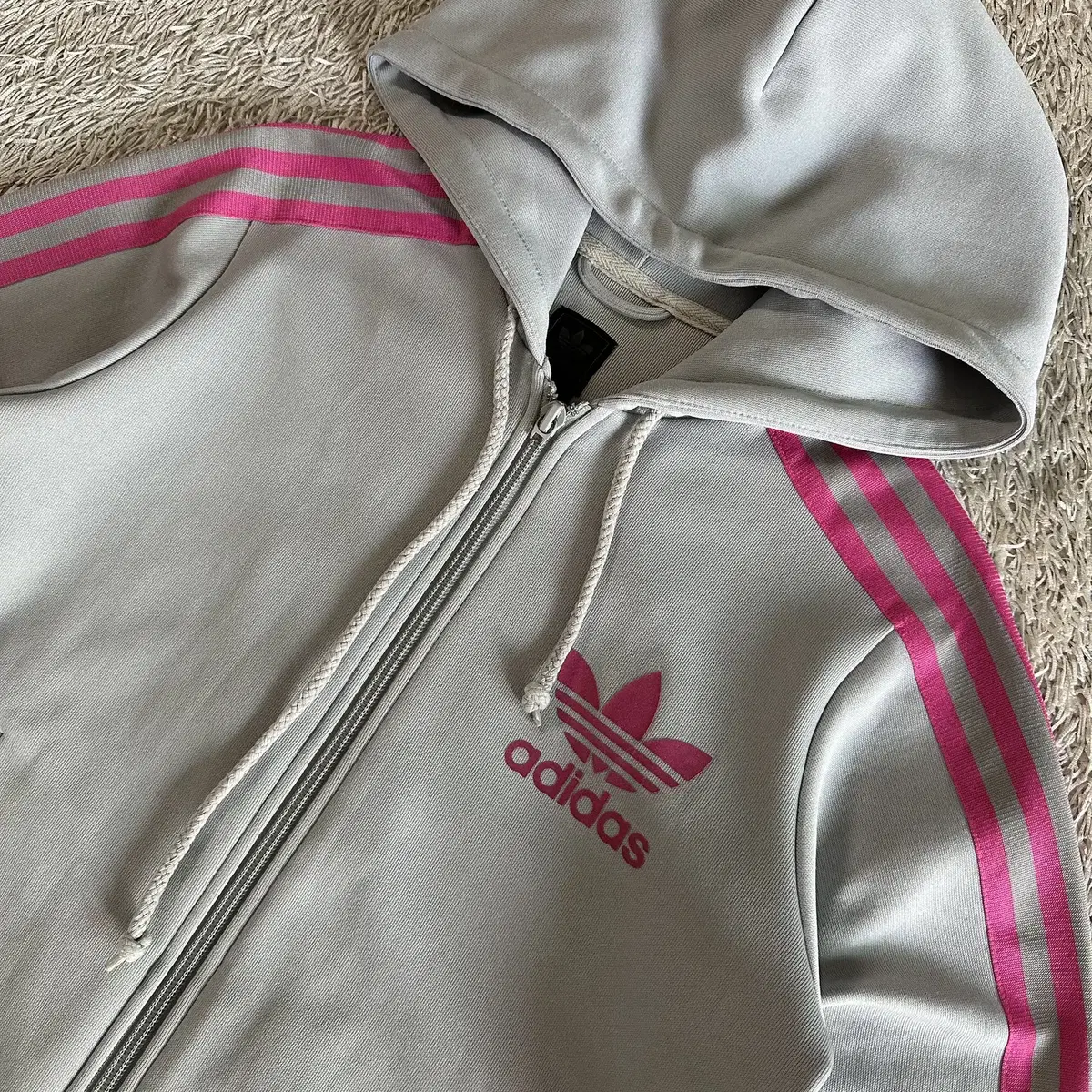 [S] 대장급) 90s 아디다스 ADIDAS 빅로고 후드 트랙탑 져지