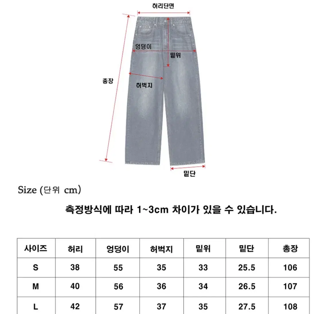 (새상품) 어널러코드 리자드 데님팬츠 (중청)