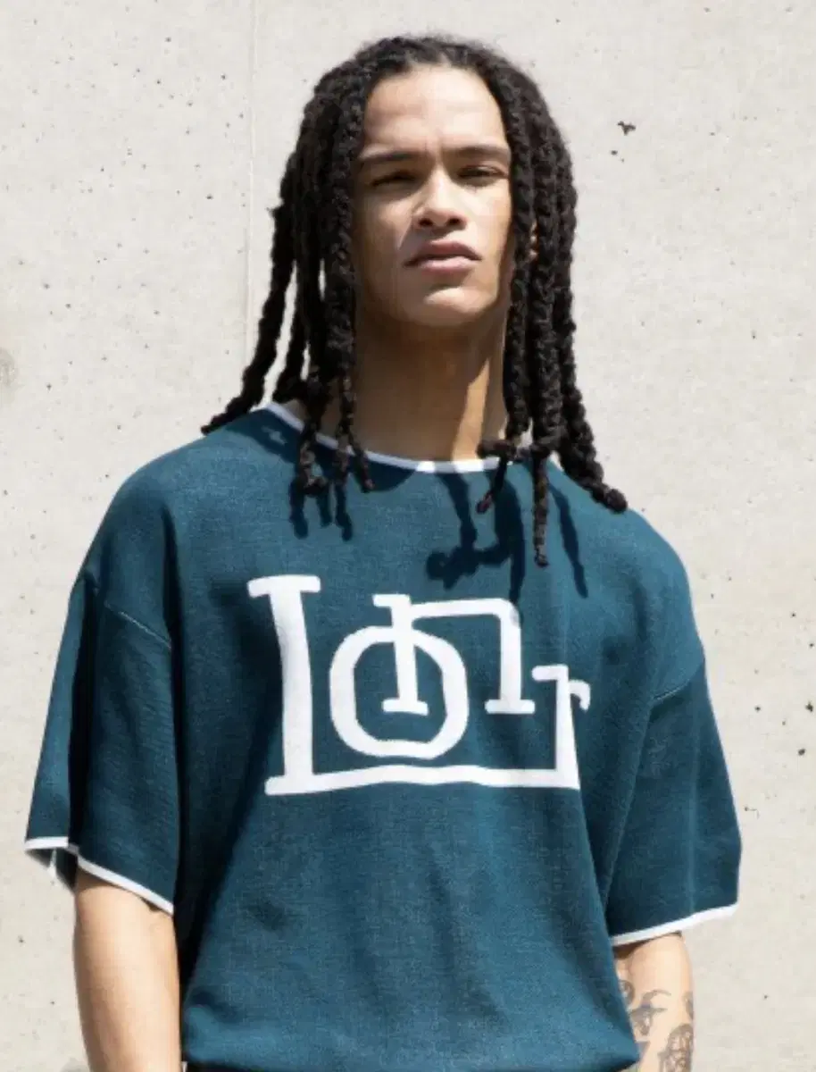 (New Product) Lewinner LT20 Logo Vahn Short Sleeve Knit (BLUE GREEN)