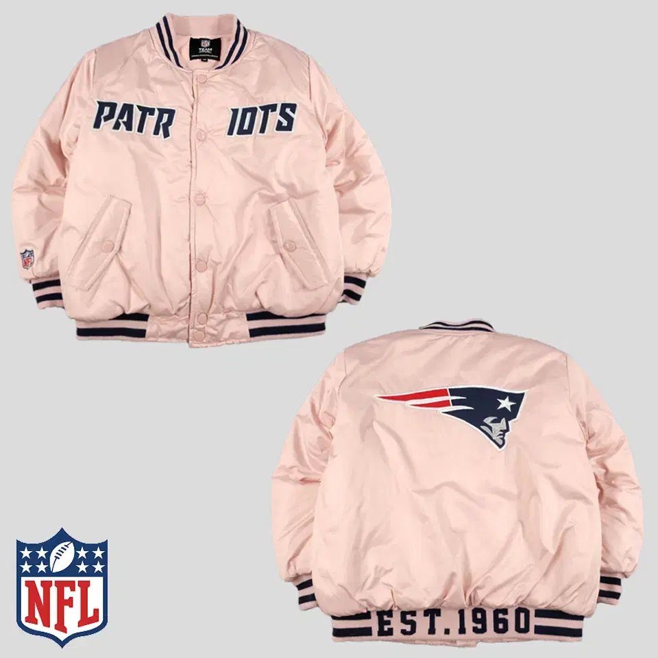 NFL NFL Baby Pink Strawberry Milk Navy Lined New England Patriots