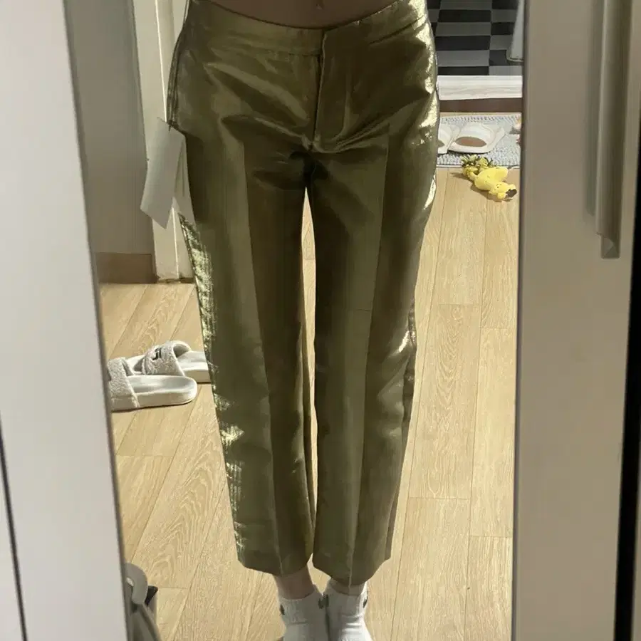 Metallic Moire Cigarette Pants