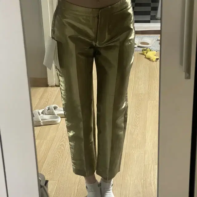 Metallic Moire Cigarette Pants