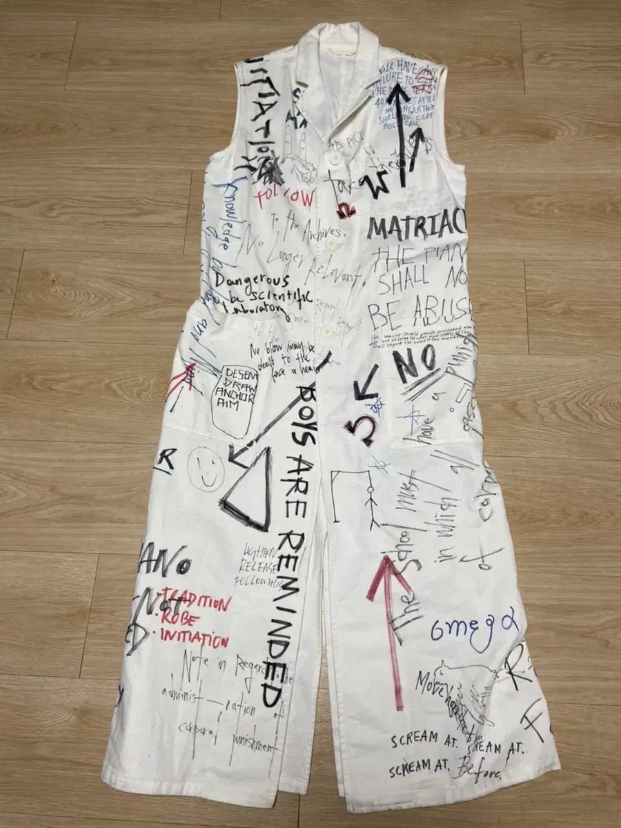 46 Raf Simons SS15 Graffiti Sleeveless Wrap Coat