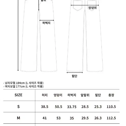 우알롱 남여공용 연청 코팅 데님 청바지 L사이즈