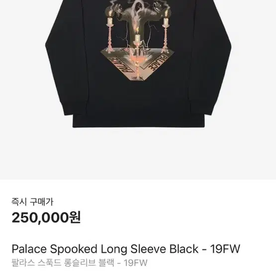 Palace Spooked Long Sleeve Black - 19FW