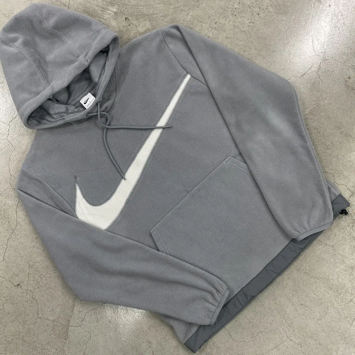 Nike Big Logo Gray Fleece Hoodie