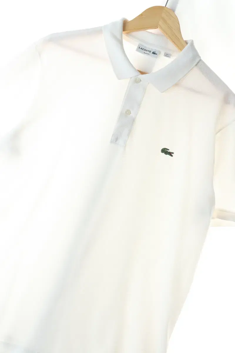 (2XL) Lacoste Short-sleeved kara T-shirt Big Size White Limited Edition - C8BA