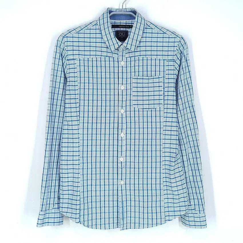 Calvin Klein Men's Check Long-Sleeved Shirt Blue M (HU30954)