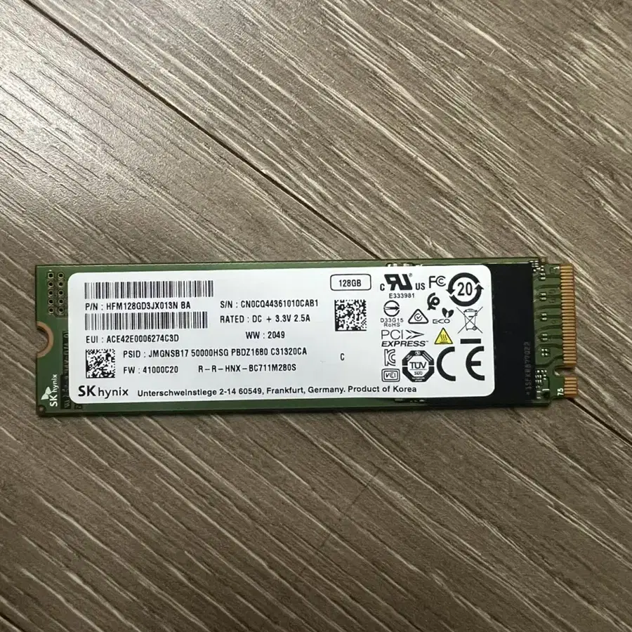 sk 하이닉스 bc711 nvme ssd 128g 미사용품