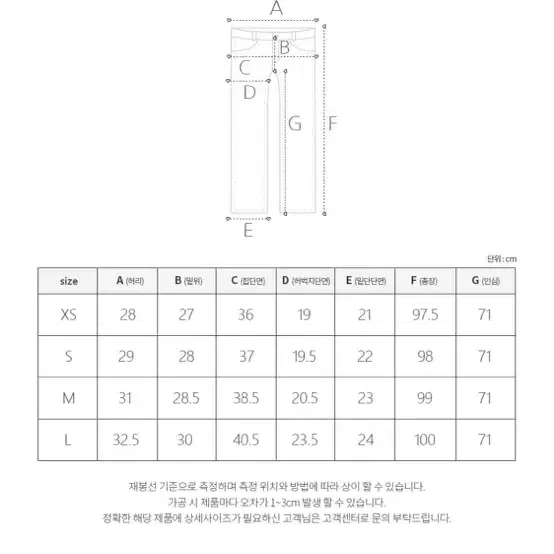 모디핏 오일리 롱부츠컷 진청 S 기장추가