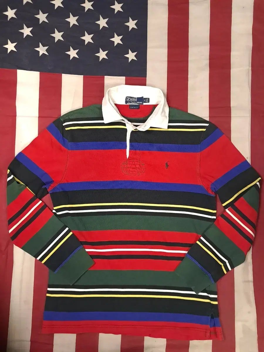 SpecialA Original Spherical Ralph Lauren Polo Striped Rugby Tee