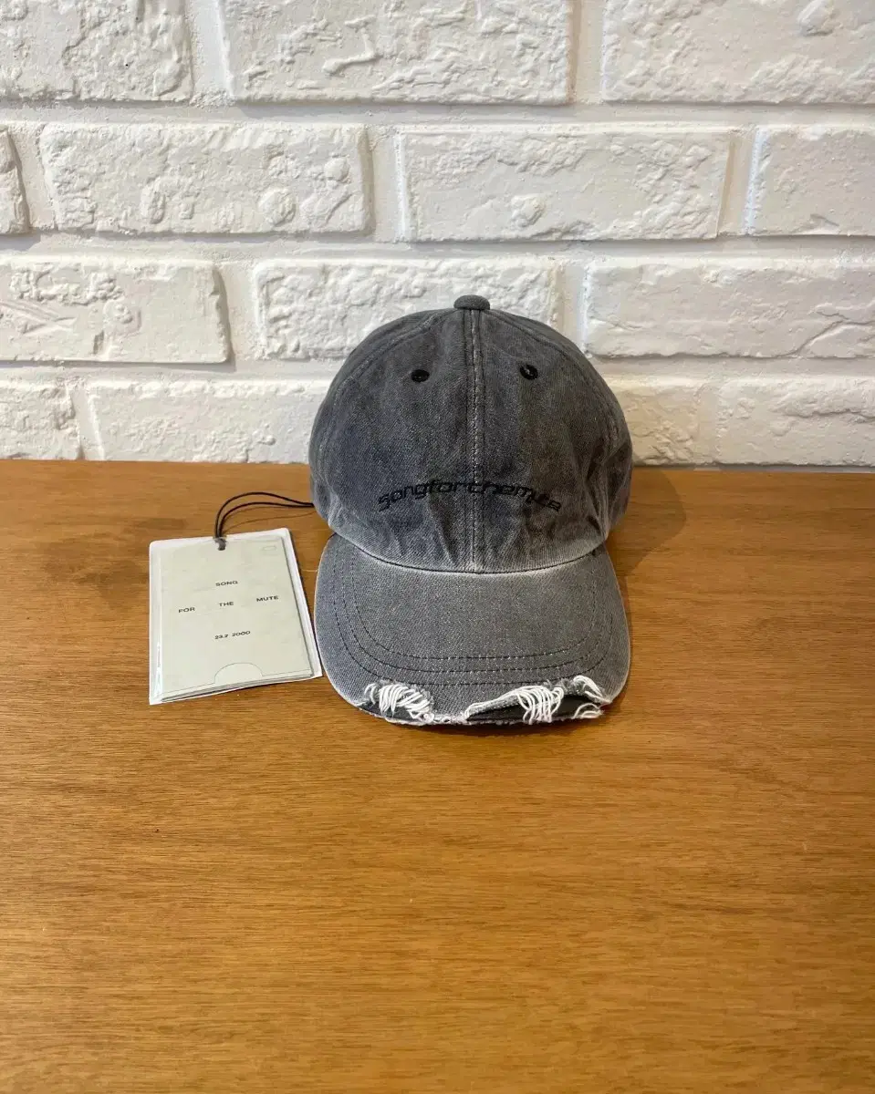 송포더뮤트 washed denim cap