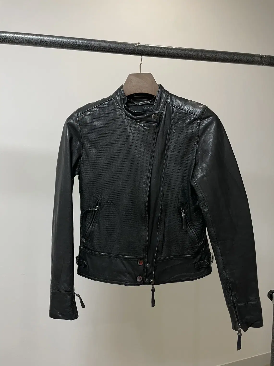 (XS) Calvin Klein Goatskin Rider Jacket