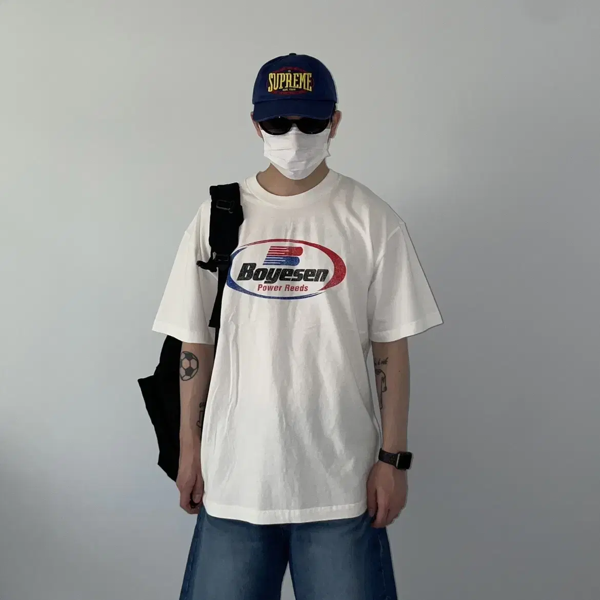 [Rapid Sale] Factory Racing Vintage Logo Overfit Printed Short Sleeve Ivory