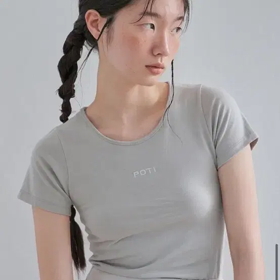 포티 POTI ROUND HALF TOP (GREY)