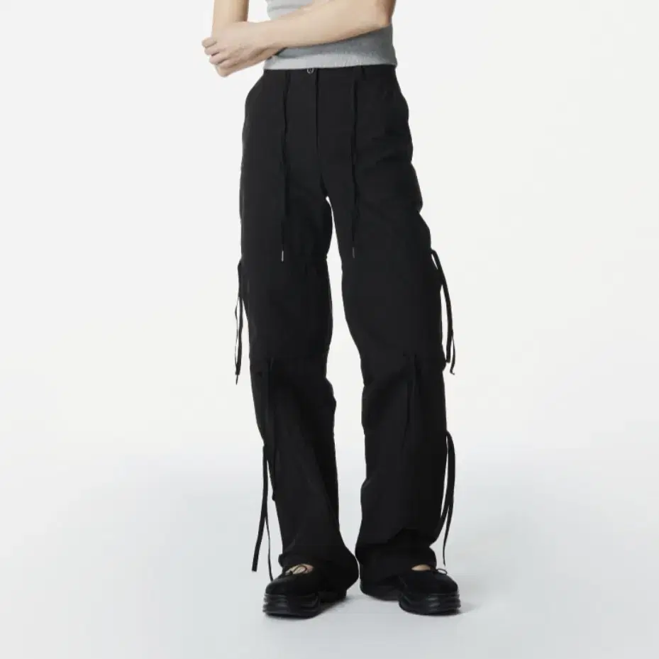 쓰리투에이티 팬츠 3-TIER SHIRRED PANTS (BLACK)