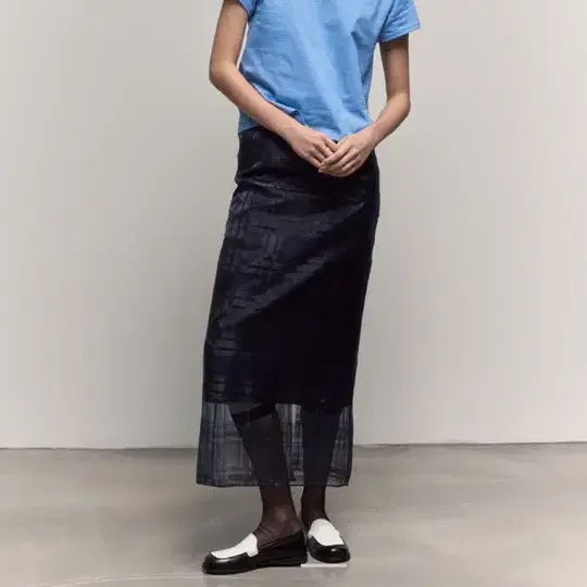 (새상품)Hwi휘 check sheer skirt 1사이즈