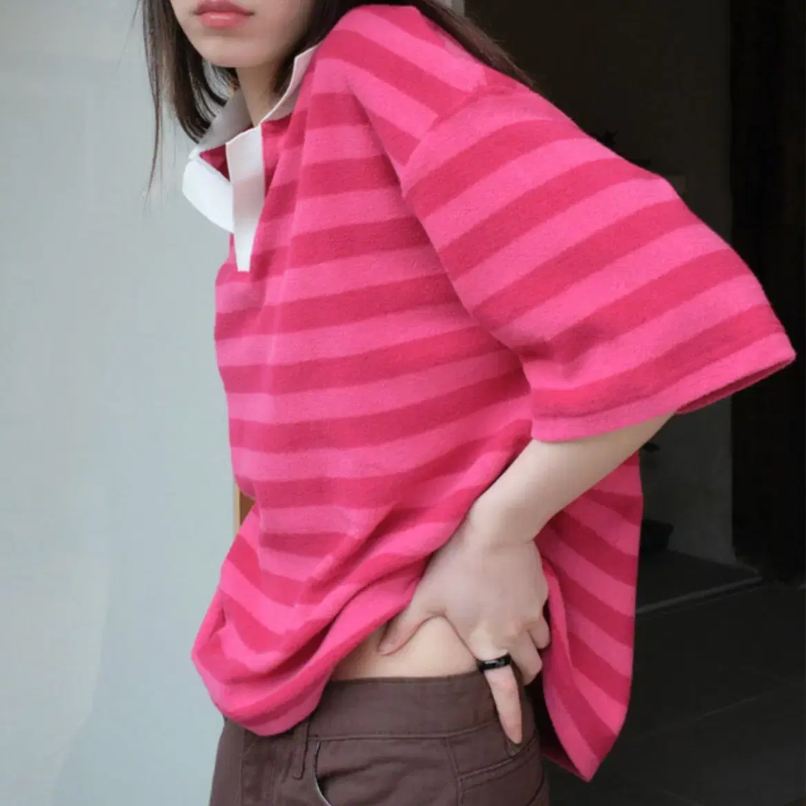 도우터 Daughter striped terry polo shirt