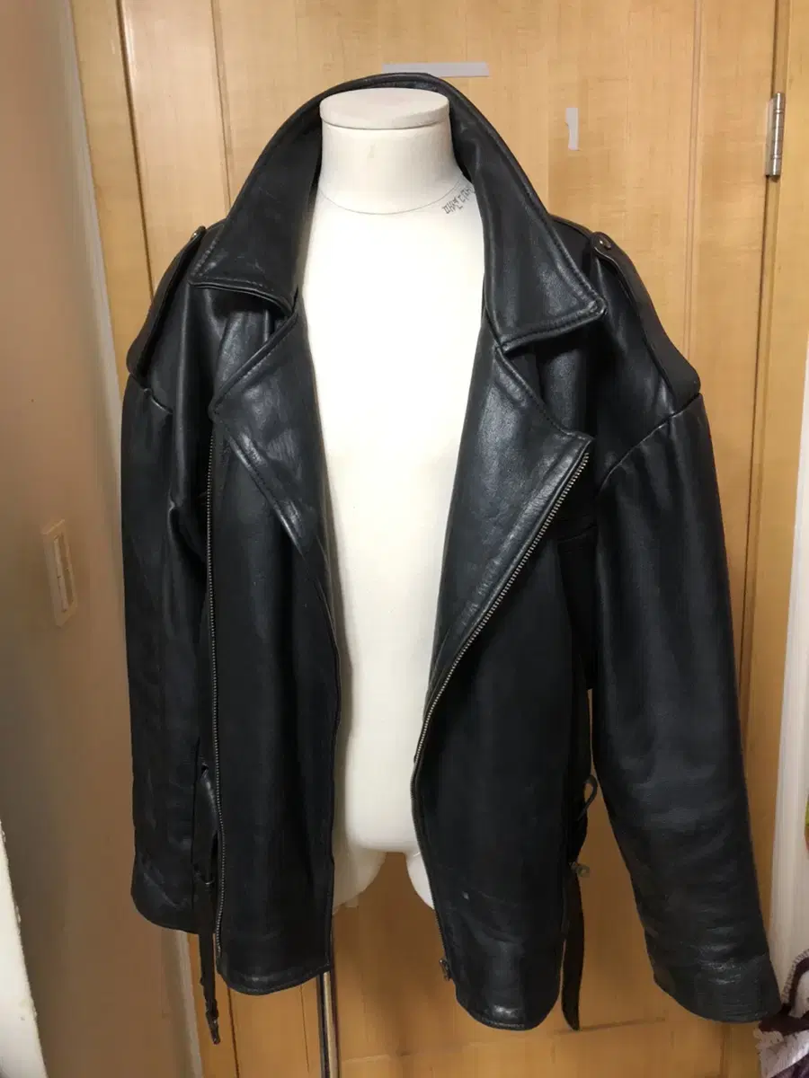 Vintage Oversized Leather Rider Jacket