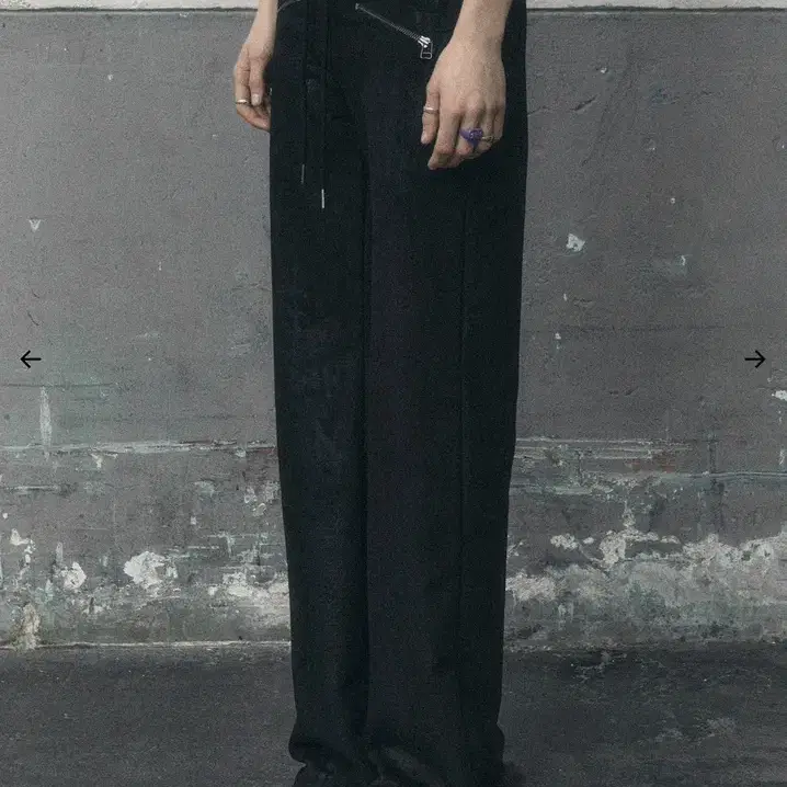 보헴서 PYTHON ZIP SEMI-WIDE PANTS, BLA